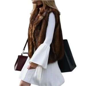 Super Soft Faux Fur Chocolate Brown Vest Size 12